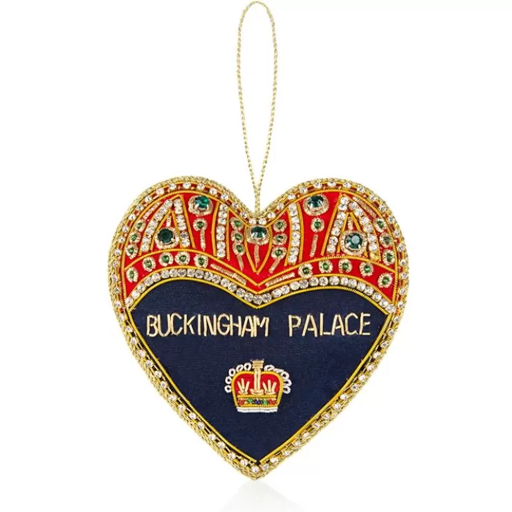 Royal Collection Shop Buckingham Palace Navy And Red Heart Decoration* Decorations