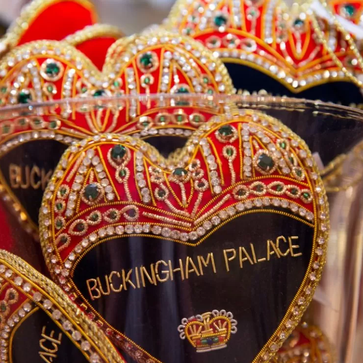 Royal Collection Shop Buckingham Palace Navy And Red Heart Decoration* Decorations
