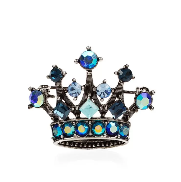 Royal Collection Shop Small Blue Crystal Crown Brooch* Brooches