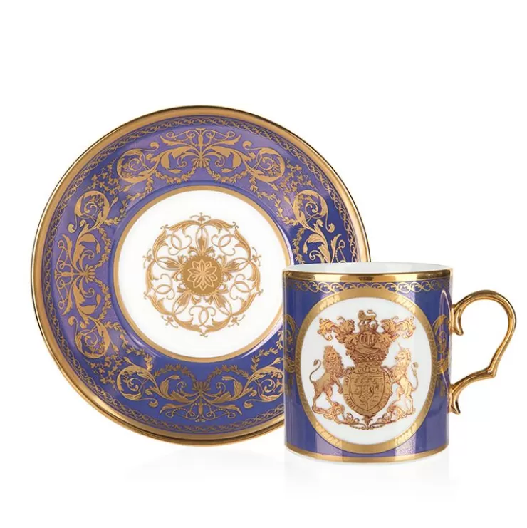 Royal Collection Shop Special Edition Lustre Purple And Blue Coffee Cup And Saucer* Cups & Saucers